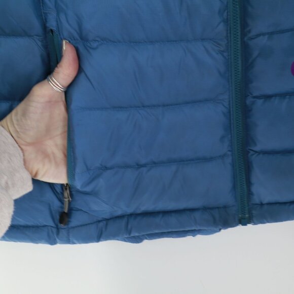 L.L. Bean Down Tek Ultra Light 850 Puffer Jacket Womens Large Blue Packable Snow - Picture 6 of 16